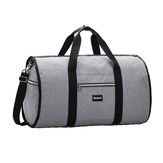 Nockovi Carry-on Garment Bag Large Duffel Bag Suit Travel Bag Weekend Bag Flight Bag with Shoe Pouch for Men Women (Grey)